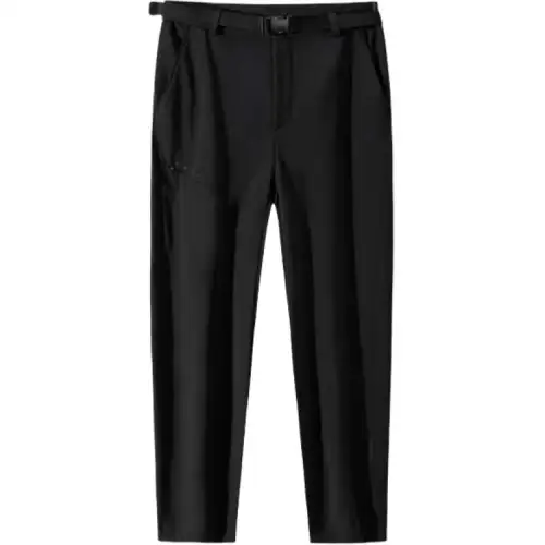 Anta Outdoor Collection Solid Color Zipper Straight Fit Mid Rise Fleece Lined Thermal Waterproof Knitted Sweatpants
