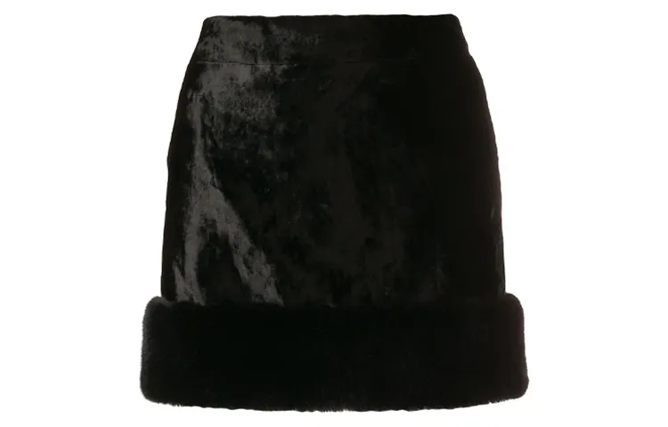 SAINT LAURENT Leather Short Skirts Women's