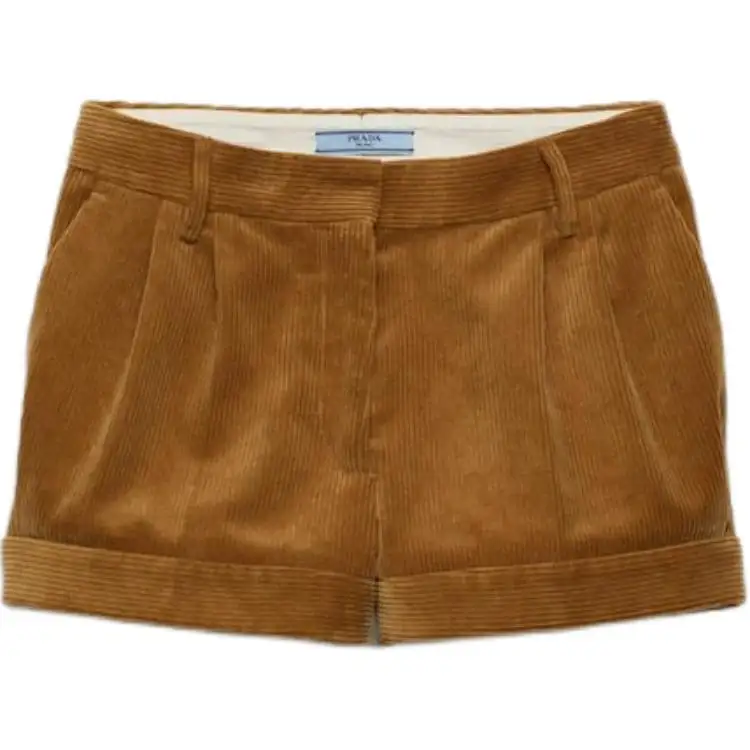 PRADA Pleated Corduroy Shorts