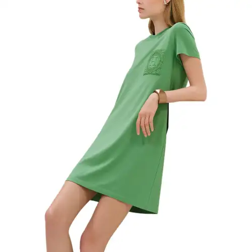 HERMES 2025 Spring Summer Collection Short Sleeved Dress Women's Green