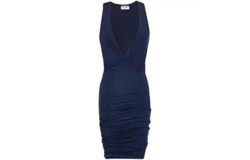 SAINT LAURENT Sleeveless Dress Women's Sea Blue