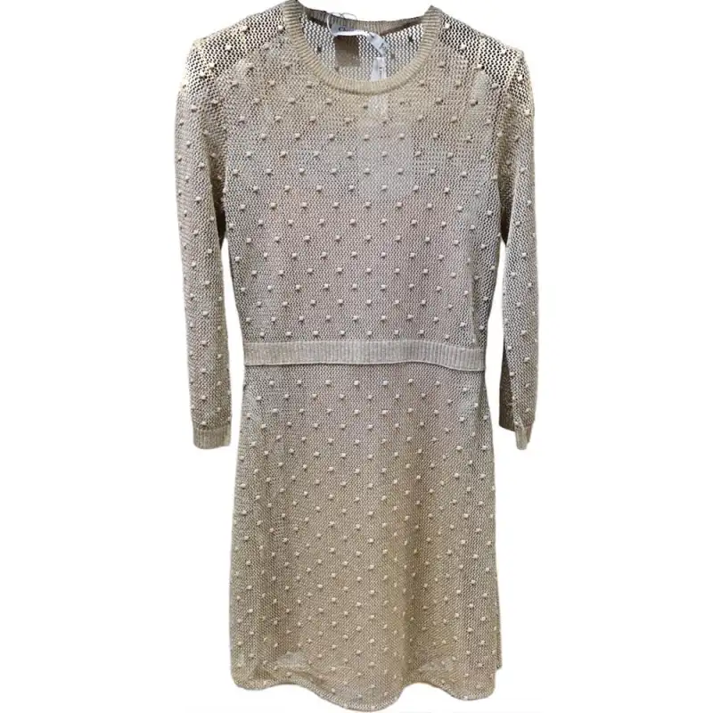 DIOR Long Sleeved Dress Women's Gold