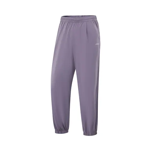 Li Ning Fitness Series Knitted Sweatpants Women's Crow Gray Purple