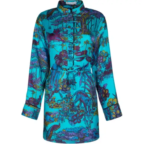 Christian DIOR All Over Patterned Long Sleeved Dress