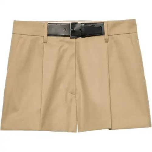 PRADA Belted Twill Shorts