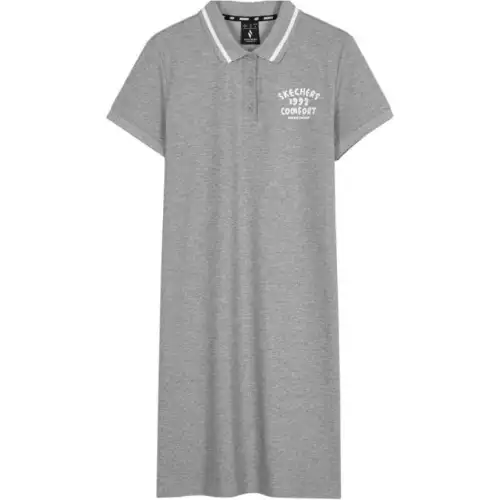 Skechers Short Sleeved Dress Women's Medium Heather Gray