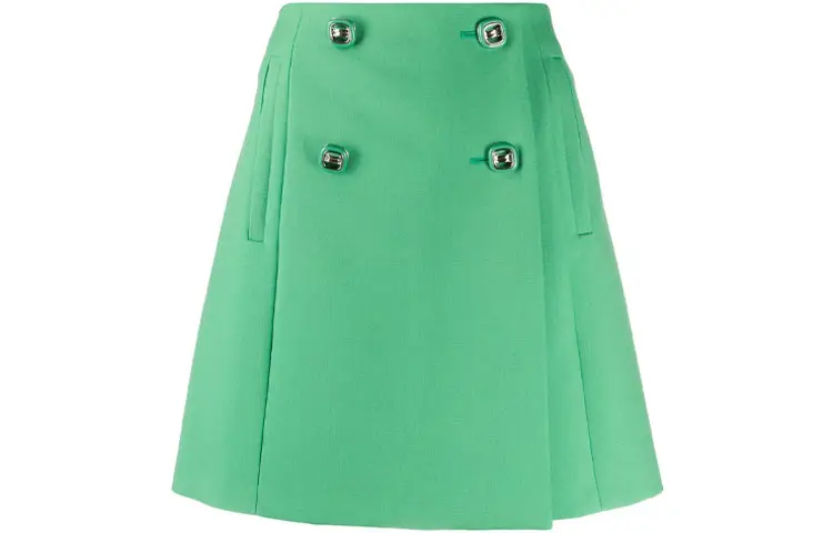 PRADA Casual Short Skirts Women's Green Moderate Short A Line Skirt