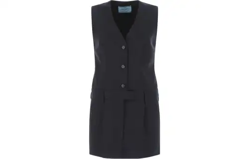 PRADA SS23 Sleeveless Dress Women's Marine Blue