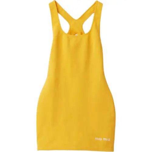 MIU MIU Sleeveless Dress Women's Yellow