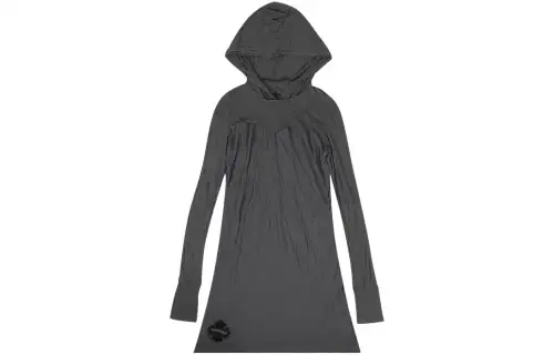 Chrome Hearts Long Sleeved Dresses Women's Gray Hooded Thin Mid Length