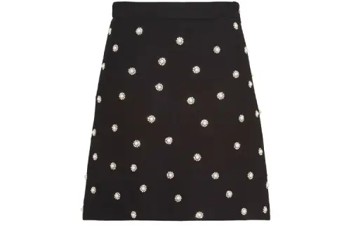 MIU MIU Casual Short Skirts Women's Black Moderate Short A Line Skirt