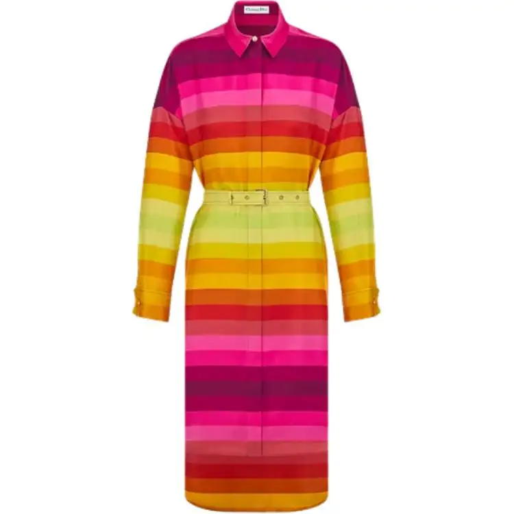DIOR Long Sleeved Dress Women's Red