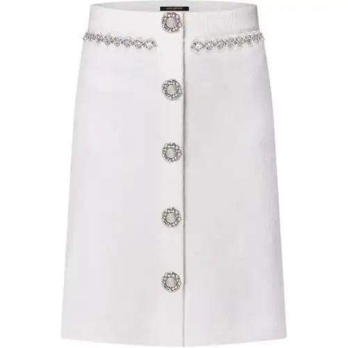 LOUIS VUITTON FW24 Knit Long Skirt Women's White