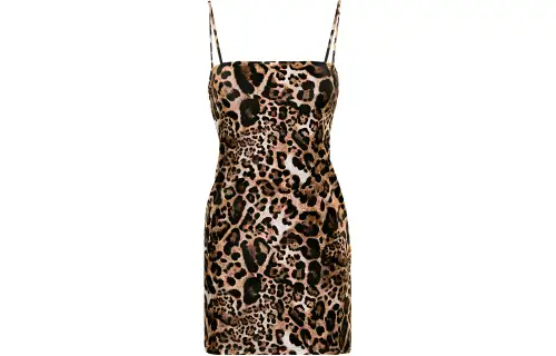 Vetements Leopard print Velvet Minidress