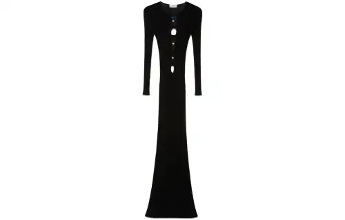 OFF-WHITE cut-out knitted dress
