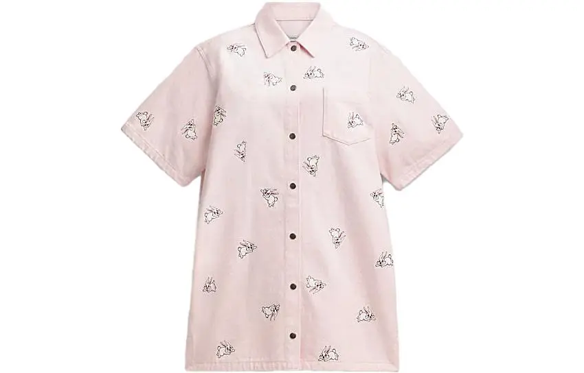 COACH Short Sleeved Dress Women's Pink