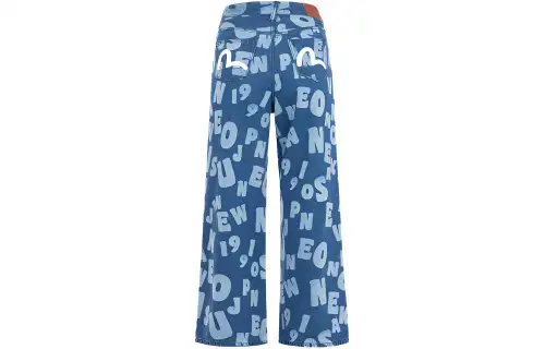 EVISU Jeans Women's Denim Blue Moderate Straight Fit Pants