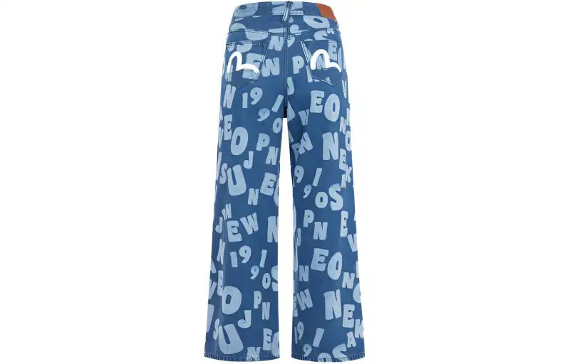 EVISU Jeans Women's Denim Blue Moderate Straight Fit Pants