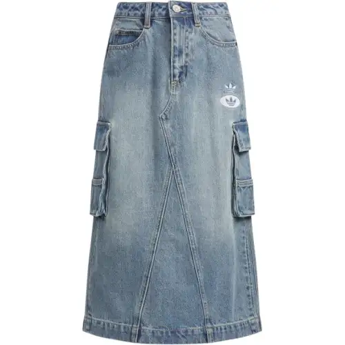 Adidas Originals Denim Long Skirt Women's Light Blue
