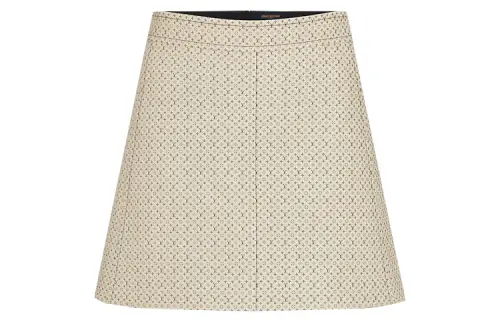 LOUIS VUITTON Leather Short Skirts Women's Beige