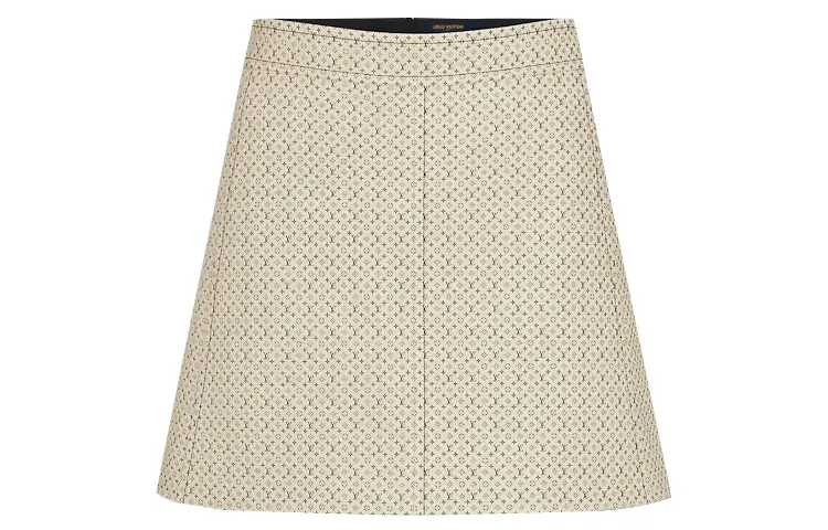 LOUIS VUITTON Leather Short Skirts Women's Beige