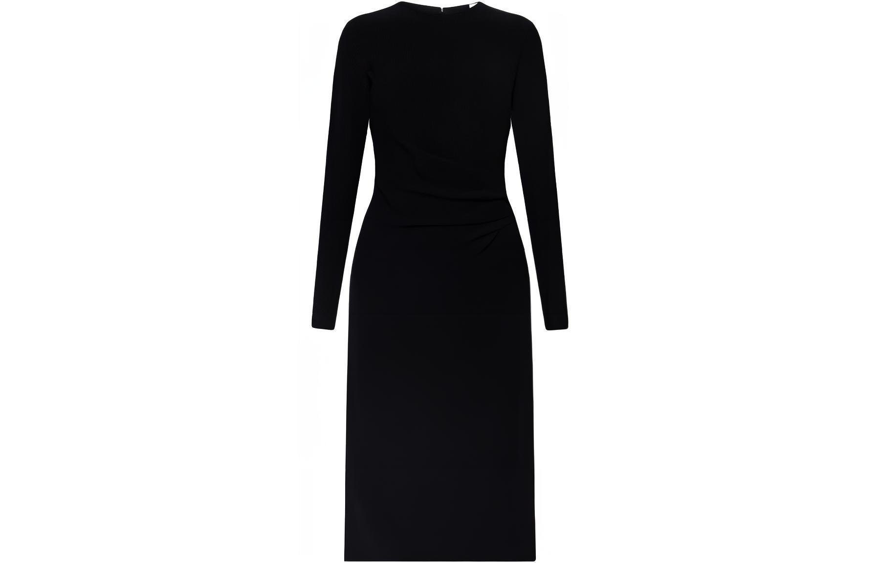 Burberry Check Patterned Ruched Midi Dress