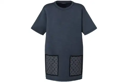 LOUIS VUITTON Short Sleeved Dress Women's Midnight Blue