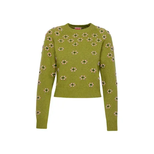 【Previous Season】floral-embroidered wool jumper