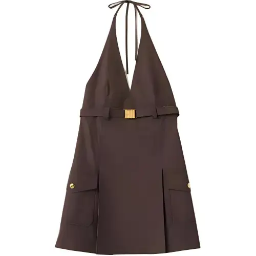 MIU MIU Sleeveless Dress Women's Brown