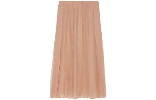 chiffon pleated mid-length skirt