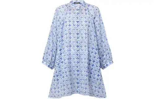 LOUIS VUITTON Long Sleeved Dress Women's Blue