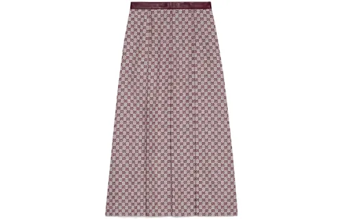 GUCCI Casual Long Skirts Women's Pink Moderate Long A Line Skirt