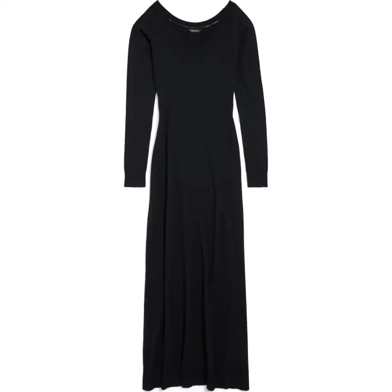 Balenciaga Long Sleeved Dress, Regular Fit Women's Black