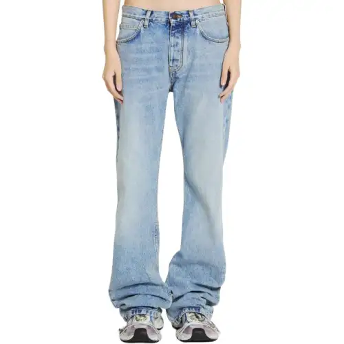 Balenciaga Jeans Women's Blue Moderate Straight Fit Pants
