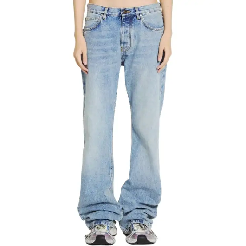 Balenciaga Jeans Women's Blue Moderate Straight Fit Pants