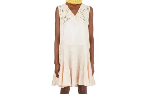 MIU MIU Sleeveless Dresses Women's Yellow V Neck Moderate Short