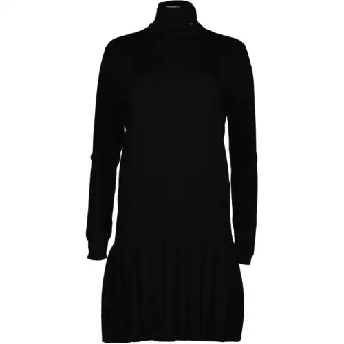 PRADA Wool Knit Turtleneck Pleated Mini Dress 'Black'