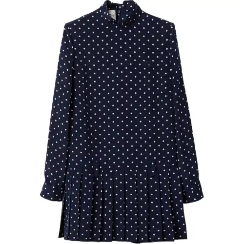 MIU MIU Long Sleeved Dress Women's Blue