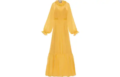 GUCCI Long Sleeved Dress Women's Yellow