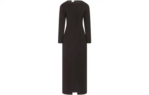 THE ROW Long Sleeved Dresses Women's Brown Crew Neck Moderate Long