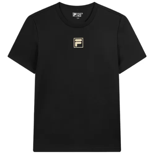 FILA T Shirts Men's Jet Black Crew Neck Moderate