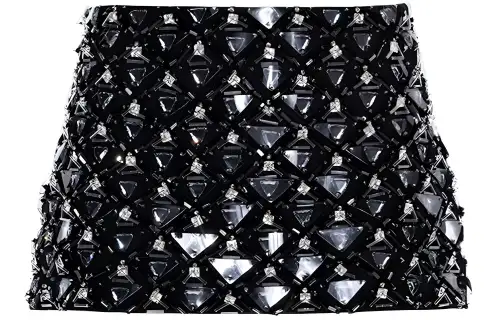 MIU MIU Casual Short Skirts Women's Black Moderate Short A Line Skirt