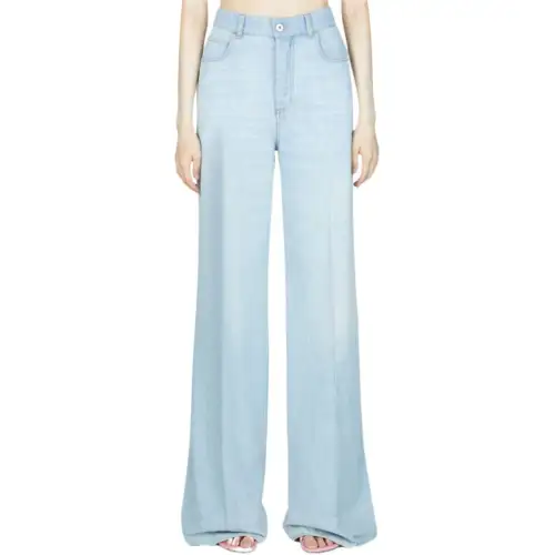 Bottega Veneta Logo Patch Wide Leg Jeans