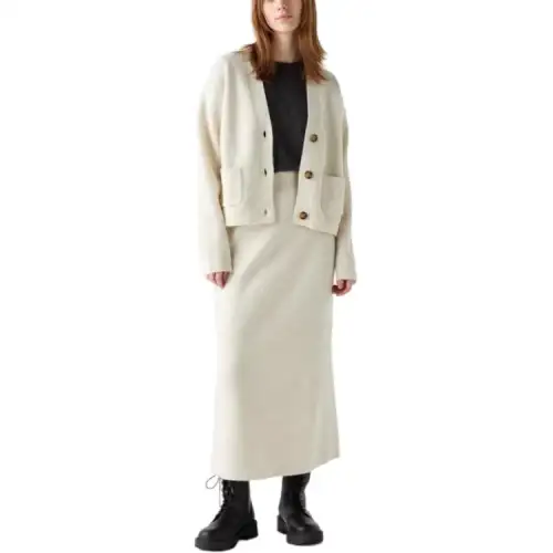 UNIQLO Knit Long Skirt Women's Ivory