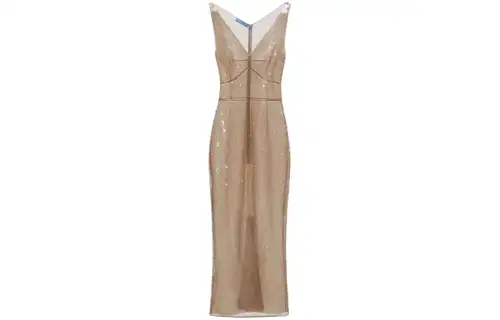 PRADA Sequinned Tulle Midi Dress