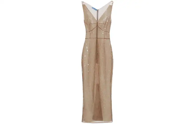 PRADA Sequinned Tulle Midi Dress