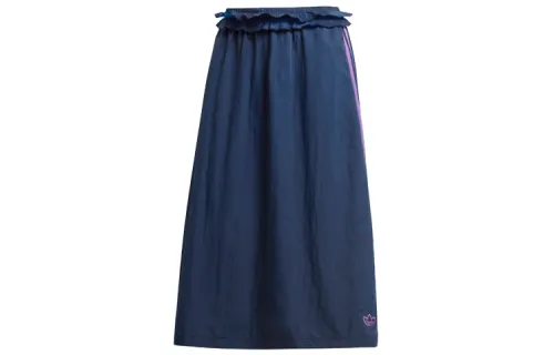 Adidas Originals RUFFLE Casual Long Skirt Women's Navy