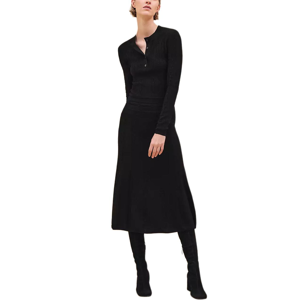 HERMES FW24 Long Sleeved Dress Women's Black