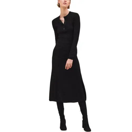 HERMES FW24 Long Sleeved Dress Women's Black
