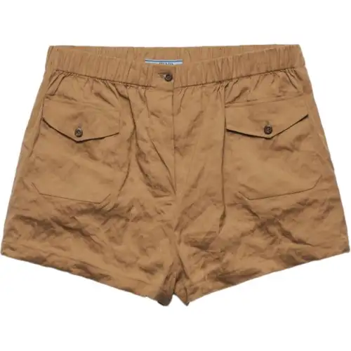 PRADA Antiqued Poplin Shorts